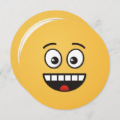 Lächelndes Gesicht mit offenem Mund Einladung (Vorne/Hinten)
