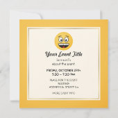 Lächelndes Gesicht mit offenem Mund Einladung (Rückseite)