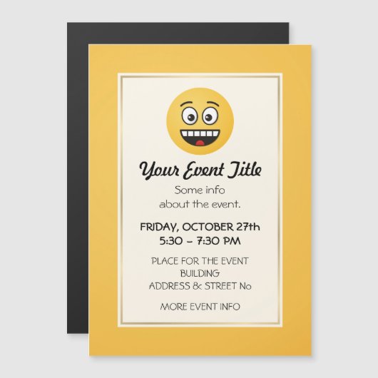 Lächelndes Gesicht mit offenem Mund Magnetkarte (Vorne/Hinten)