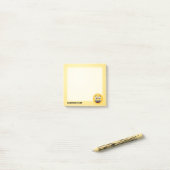 Lächelndes Gesicht mit offenem Mund Post-it Klebezettel (Auf Schreibtisch)