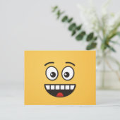 Lächelndes Gesicht mit offenem Mund Postkarte (Stehend Vorderseite)