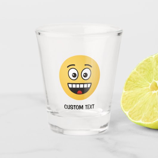Lächelndes Gesicht mit offenem Mund Schnapsglas (Vorderseite)