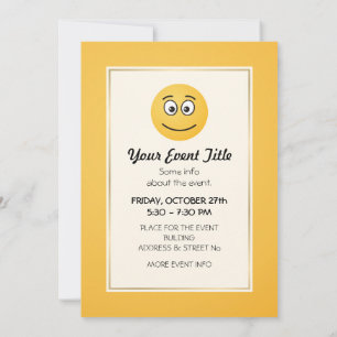 Lächelndes Gesicht mit offenen Augen Einladung