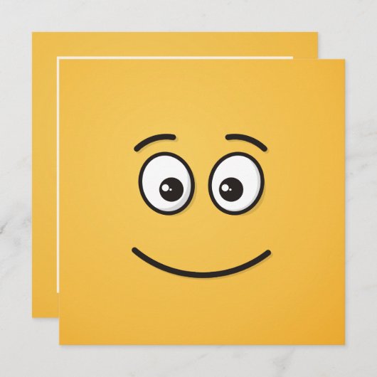 Lächelndes Gesicht mit offenen Augen Einladung (Vorne/Hinten)