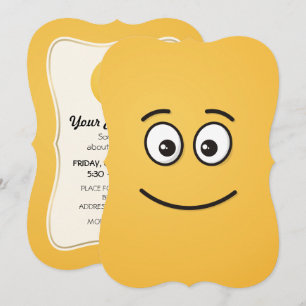 Lächelndes Gesicht mit offenen Augen Einladung