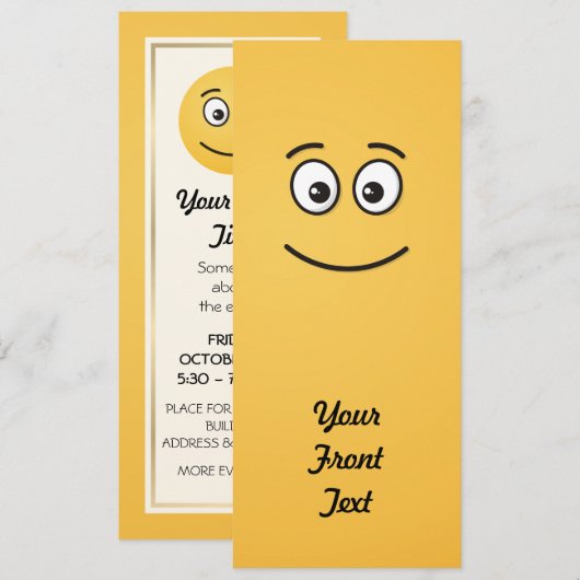 Lächelndes Gesicht mit offenen Augen Einladung (Vorne/Hinten)