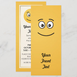 Lächelndes Gesicht mit offenen Augen Einladung