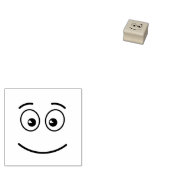 Lächelndes Gesicht mit offenen Augen Gummistempel (Stempel)