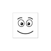 Lächelndes Gesicht mit offenen Augen Gummistempel (Prägung)