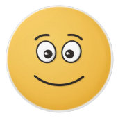 Lächelndes Gesicht mit offenen Augen Keramikknauf (Vorderseite)