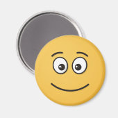 Lächelndes Gesicht mit offenen Augen Magnet (Vorderseite/Rückseite)