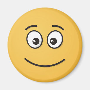 Lächelndes Gesicht mit offenen Augen Magnet