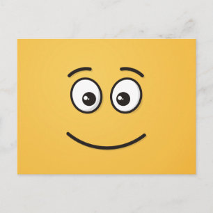 Lächelndes Gesicht mit offenen Augen Postkarte
