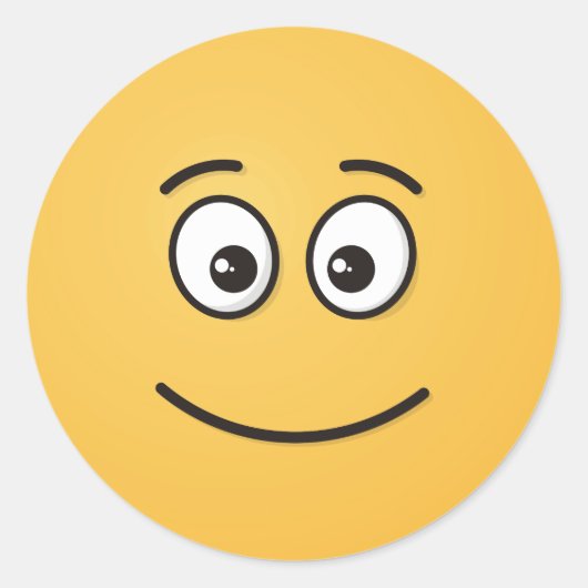 Lächelndes Gesicht mit offenen Augen Runder Aufkleber (Vorderseite)