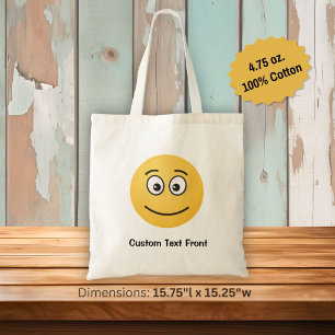 Lächelndes Gesicht mit Open Eyes Tote Tasche