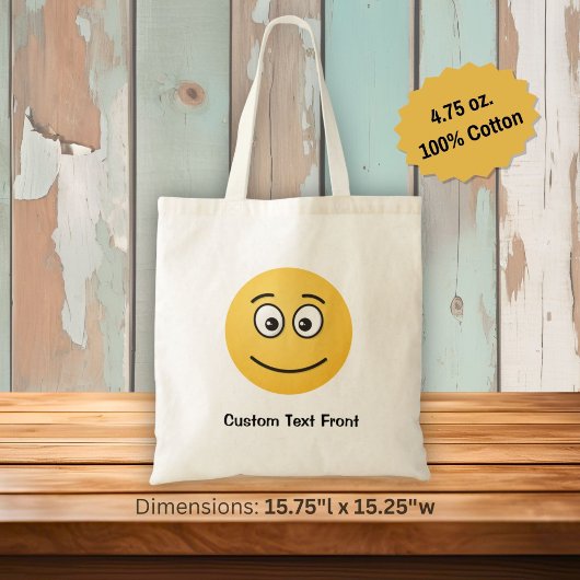 Lächelndes Gesicht mit Open Eyes Tote Tasche