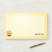 Lächelndes Gesicht mit Open Mouth Post-it Notes Klebezettel (Auf Schreibtisch)