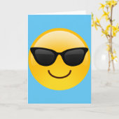 Lächelndes Gesicht mit Sonnenbrille Coole Emoji Karte (Gelbe Blume)