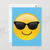 Lächelndes Gesicht mit Sonnenbrille Coole Emoji Postkarte (Vorne/Hinten)