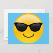 Lächelndes Gesicht mit Sonnenbrille Coole Emoji Postkarte (Vorne/Hinten)