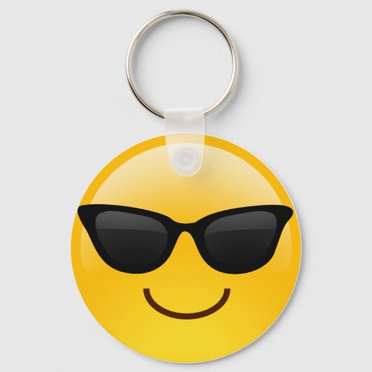 Lächelndes Gesicht mit Sonnenbrille Coole Emoji Schlüsselanhänger (Vorderseite)