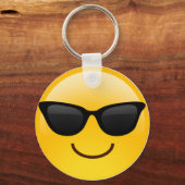 Lächelndes Gesicht mit Sonnenbrille Coole Emoji Schlüsselanhänger (Vorderseite)