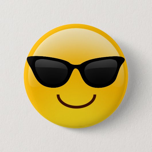 Lächelndes Gesicht mit Sonnenbrillen cooles Emoji Button (Vorderseite)