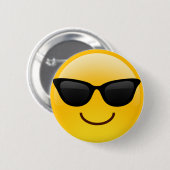 Lächelndes Gesicht mit Sonnenbrillen cooles Emoji Button (Vorne & Hinten)