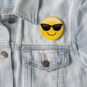 Lächelndes Gesicht mit Sonnenbrillen cooles Emoji Button (Beispiel)