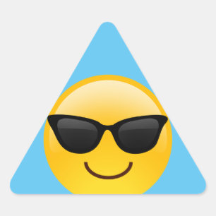 Lächelndes Gesicht mit Sonnenbrillen cooles Emoji Dreieckiger Aufkleber