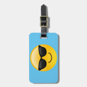 Lächelndes Gesicht mit Sonnenbrillen cooles Emoji Gepäckanhänger (Vorderseite vertikal)