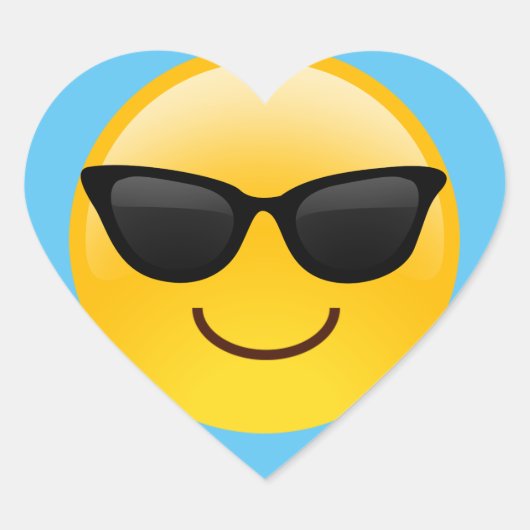 Lächelndes Gesicht mit Sonnenbrillen cooles Emoji Herz-Aufkleber (Vorderseite)
