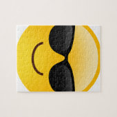 Lächelndes Gesicht mit Sonnenbrillen cooles Emoji Puzzle (Horizontal)