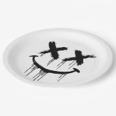 Lächelndes Gesicht. Pappteller (Schrägansicht)