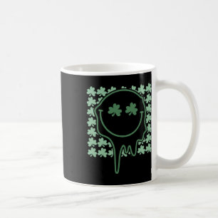 Lächelndes Gesicht St. Patricks Day Groovy Hippie Kaffeetasse