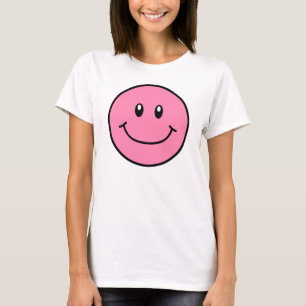 Lächelndes Gesichts-Shirt-Rosa 0001 T-Shirt