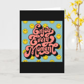 Lächelndes Gesichtsmuster - Niedliches gelbes Läch Karte (Gelbe Blume)