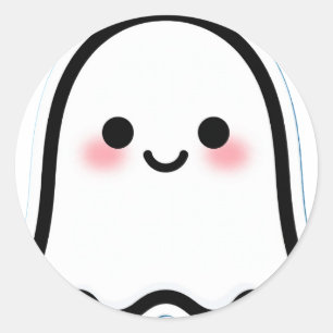 Lächelndes Gespenst Süßes Halloween-Emoji-Sticker Runder Aufkleber