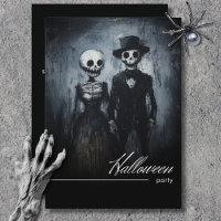 Lächelndes Ghoul Couple Black & White Halloween-Pa