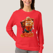 Lächelndes Glück Buddha T-Shirt (Vorderseite)
