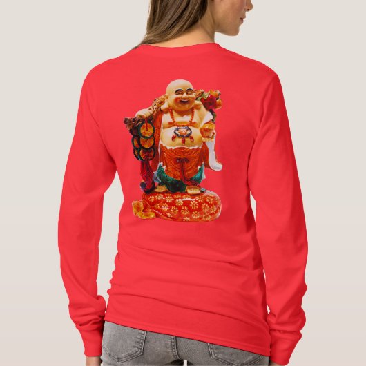 Lächelndes Glück Buddha T-Shirt (Rückseite)