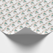 Lächelndes glückliches Alpaka-Cartoon zeichnend Ti Geschenkpapier (Ecke)