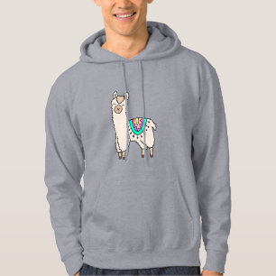 Lächelndes glückliches Alpaka-Cartoon zeichnend Ti Hoodie