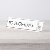 Lächelndes glückliches Alpaka-Cartoon zeichnend Ti Schreibtischnamensplakette (Vorderseite )