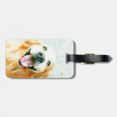 Lächelndes golden retriever im Aquarell Gepäckanhänger (Rückseite horizontal)