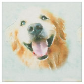 Lächelndes golden retriever im Aquarell Stoff (Nahaufnahme)