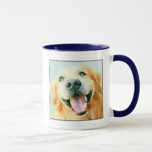Lächelndes golden retriever im Aquarell Tasse
