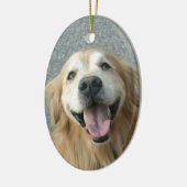 Lächelndes golden retriever keramik ornament (Links)