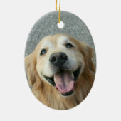 Lächelndes golden retriever keramik ornament (Hinten)