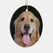Lächelndes golden retriever-Weihnachten Keramik Ornament (Rechts)